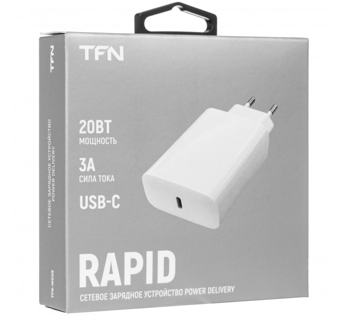 Сетевое зарядное устройство TFN RAPID Type-C PD 20W белый