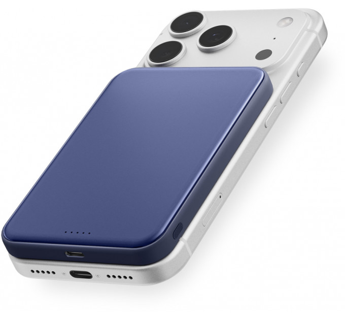 Внешний аккумулятор uBear Strike 5000mAh, Qi2.2, темно-синий