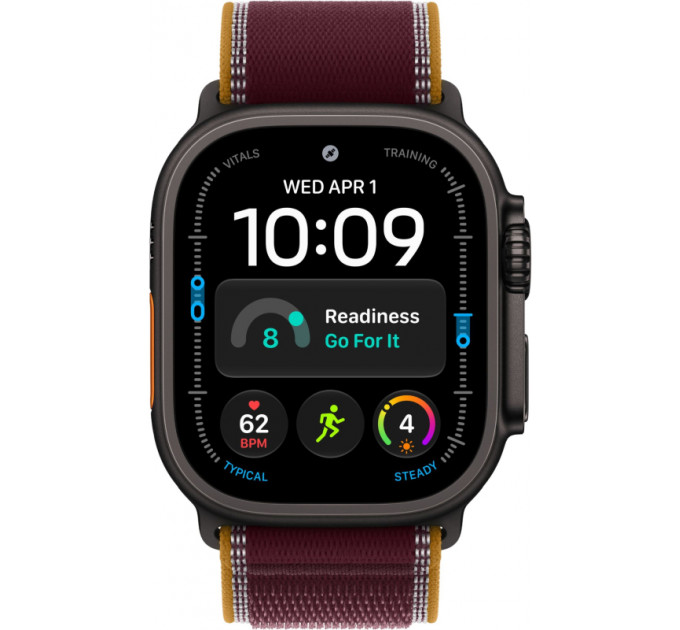 Умные часы Apple Watch Ultra 4 GPS+Cellular, 49 мм, Black Titanium Burgundy Trail Loop M/L