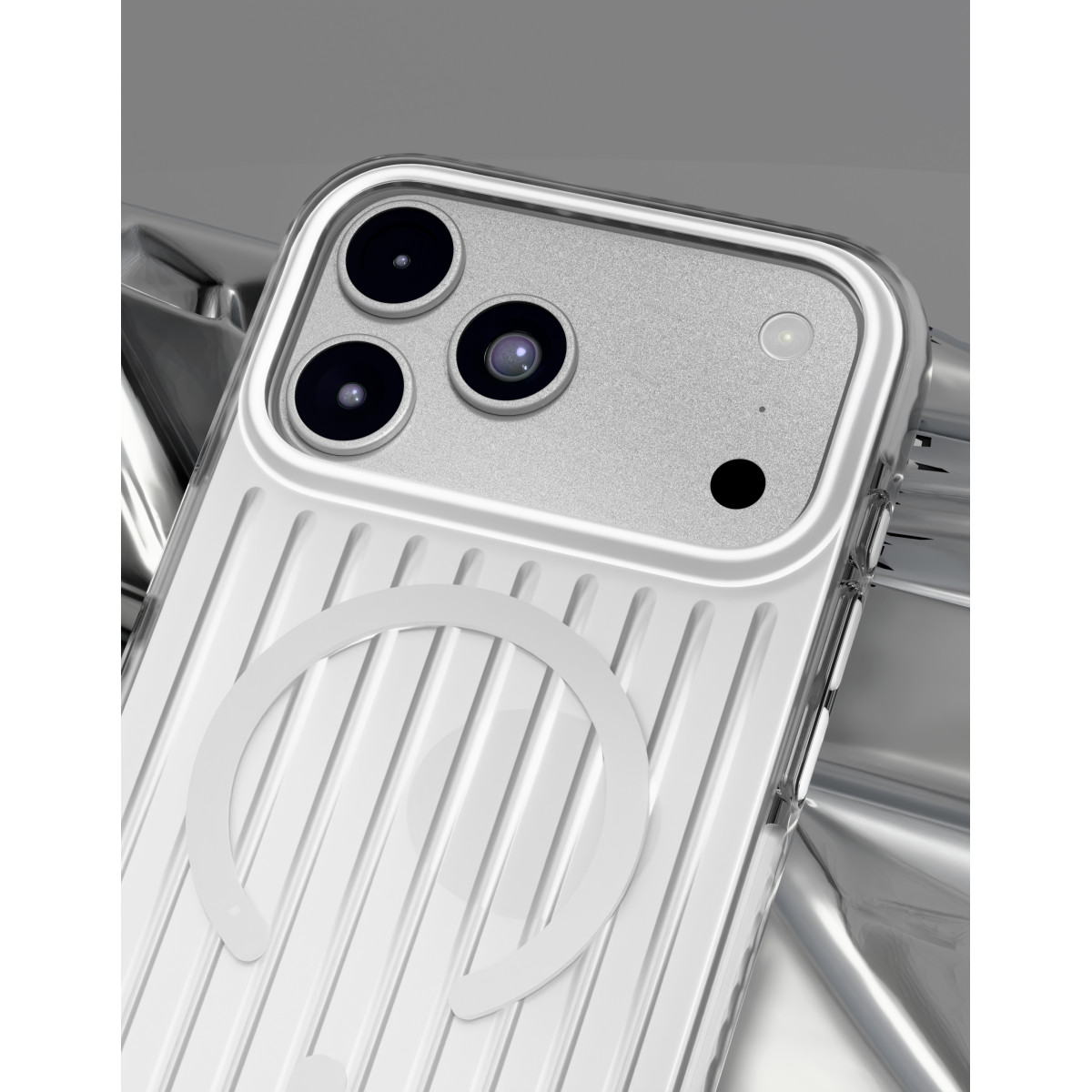 Чехол защитный VLP Pulse Case с MagSafe для iPhone 18 Pro Max, серебристый