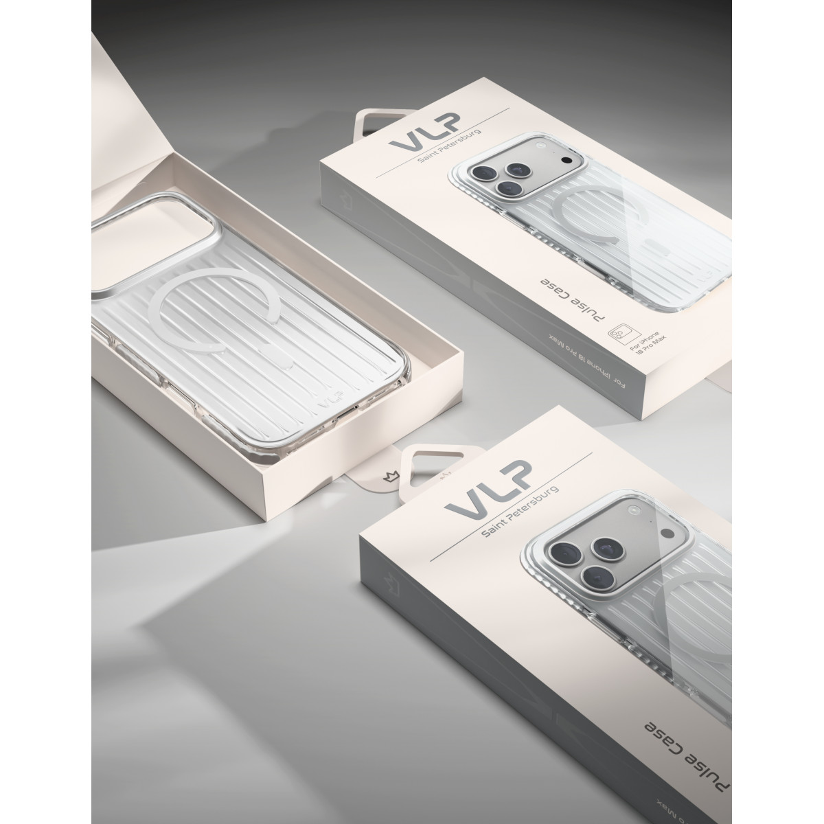 Чехол защитный VLP Pulse Case с MagSafe для iPhone 18 Pro Max, серебристый