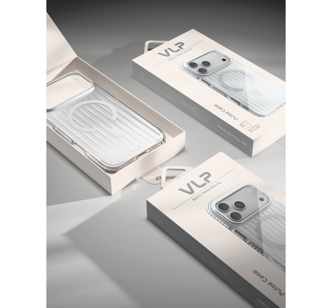Чехол защитный VLP Pulse Case с MagSafe для iPhone 18 Pro Max, серебристый