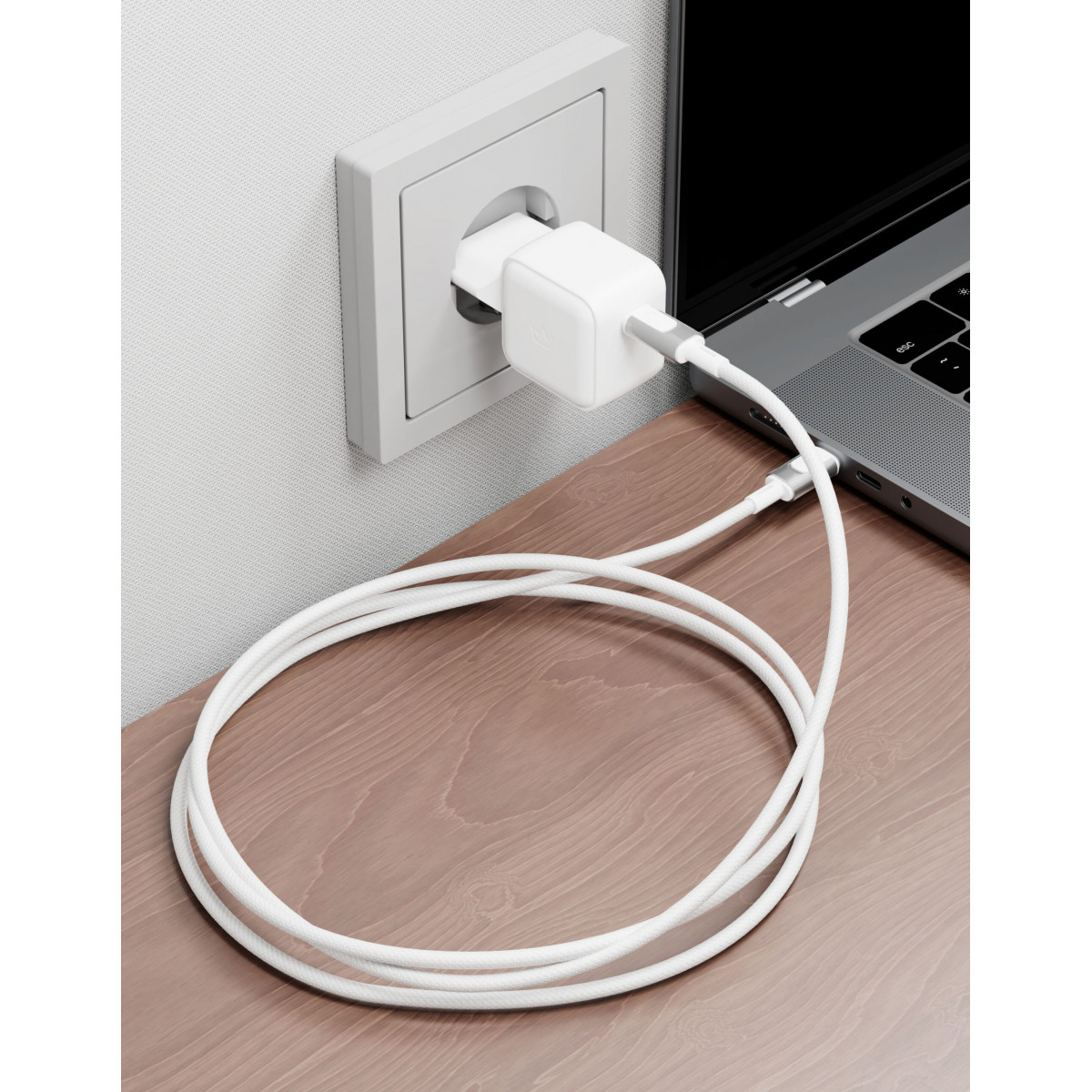 Кабель VLP Force Line 100W USB-C + USB-C, 1.2m, белый