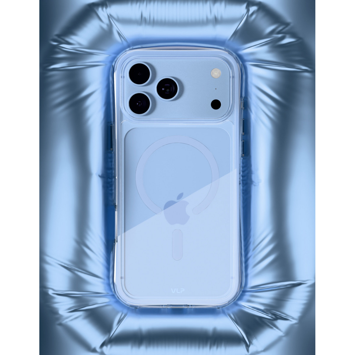 Чехол защитный VLP Bubble Case с MagSafe для iPhone 18 Pro, голубой