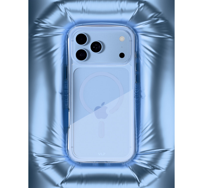 Чехол защитный VLP Bubble Case с MagSafe для iPhone 18 Pro, голубой