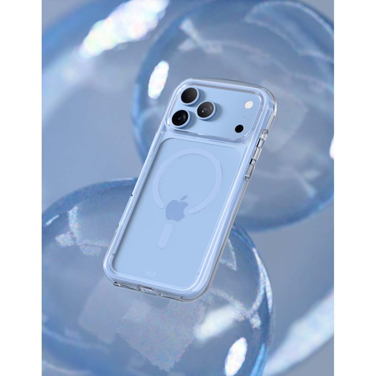 Чехол защитный VLP Bubble Case с MagSafe для iPhone 18 Pro, голубой