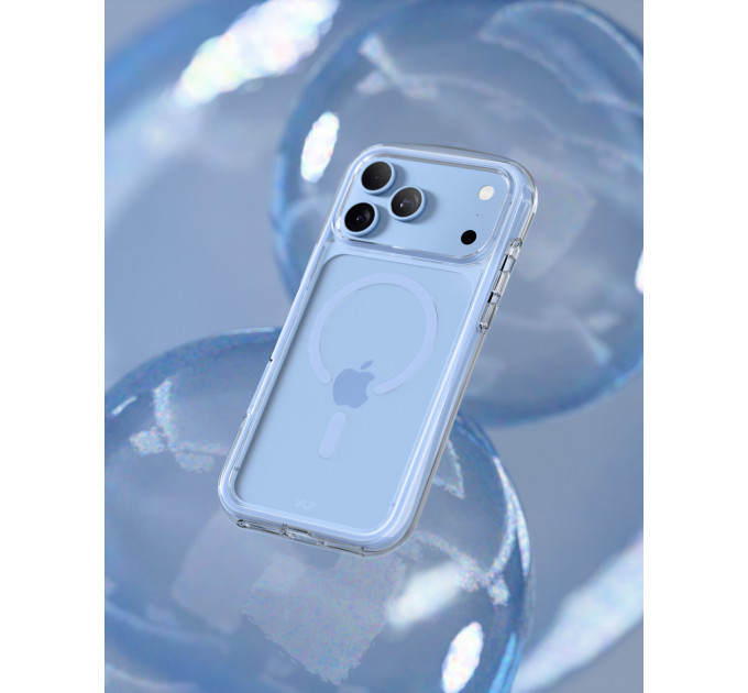 Чехол защитный VLP Bubble Case с MagSafe для iPhone 18 Pro, голубой