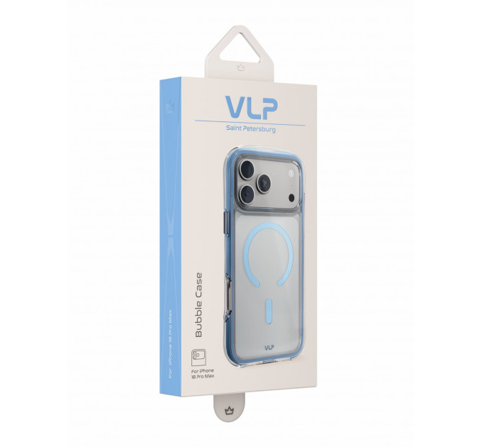 Чехол защитный VLP Bubble Case с MagSafe для iPhone 18 Pro, голубой