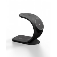 Беспроводное зарядное устройство VLP Powerstand 3in1 Qi2 для Apple Watch, черное