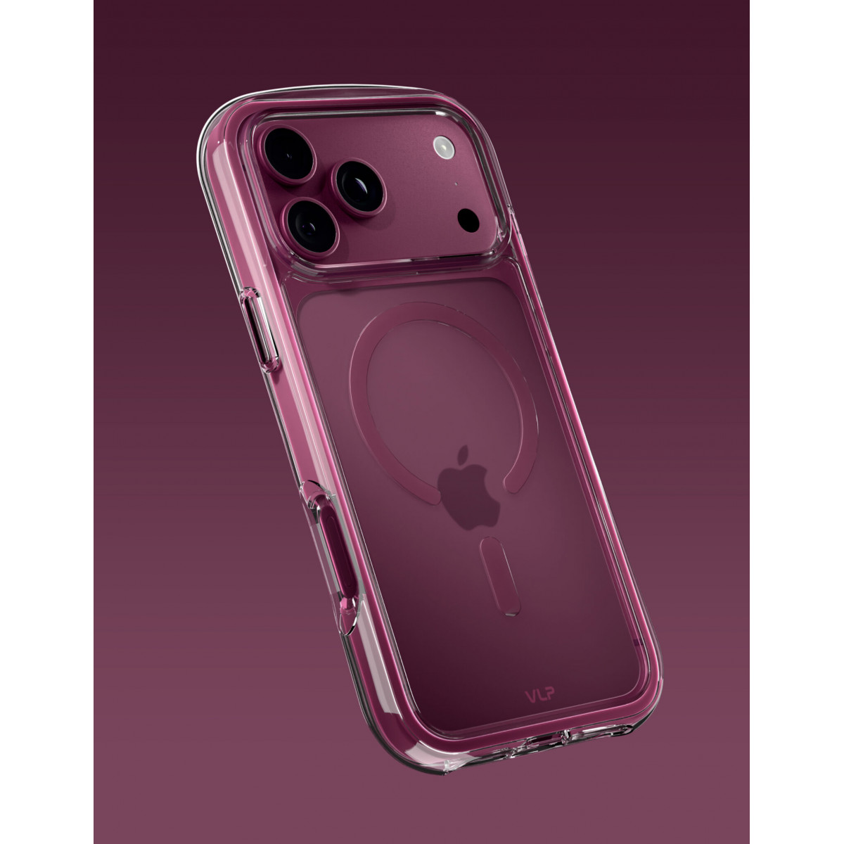 Чехол защитный VLP Bubble Case с MagSafe для iPhone 18 Pro, темно-вишневый