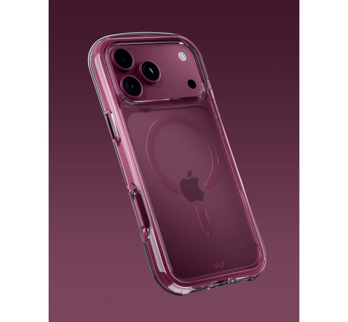 Чехол защитный VLP Bubble Case с MagSafe для iPhone 18 Pro, темно-вишневый