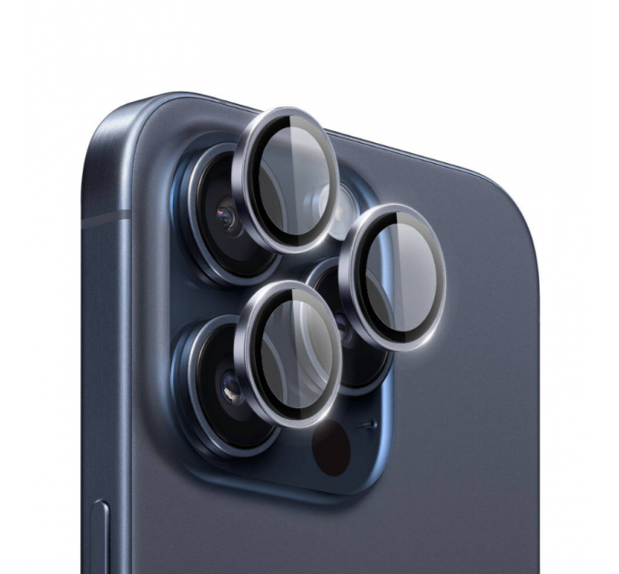 Защитное стекло для задней камеры iPhone 16 Pro Black WIWU