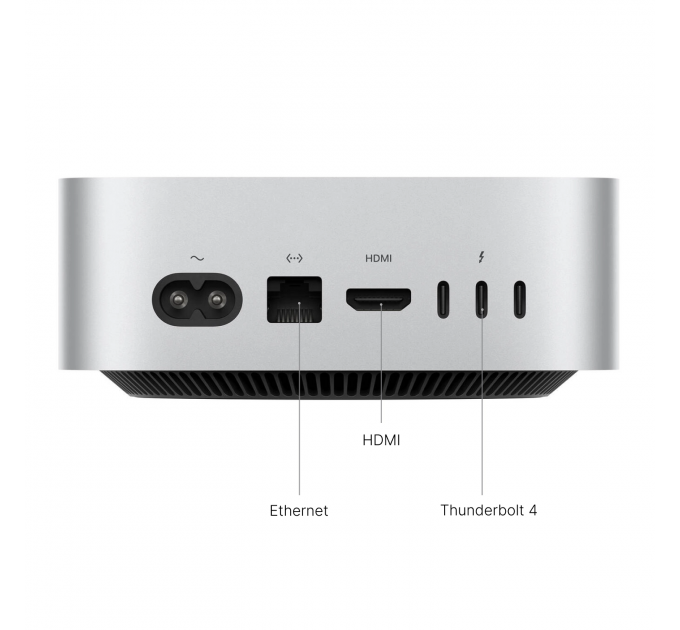 Системный блок Apple Mac mini M4 16 ГБ, 256 ГБ SSD, серебристый