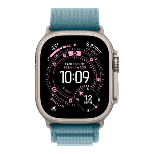 Умные часы Apple Watch Ultra 3 49mm GPS + Cellular Natural Titanium Case Light Blue Alpine Loop L